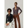 imageQINSEN Womens Full Zip Athletic Jacket Long Sleeve Double Lined Cropped Active Yoga TopsBlack