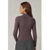 imageQINSEN Womens Full Zip Athletic Jacket Long Sleeve Double Lined Cropped Active Yoga TopsDark Grey