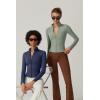 imageQINSEN Womens Full Zip Athletic Jacket Long Sleeve Double Lined Cropped Active Yoga TopsSmoke Green