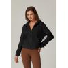 imageQINSEN Womens Full Zipper Hoodies Fleece Lined Collar Pullover Cozy Long Sleeve SweatshirtsBlack