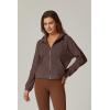 imageQINSEN Womens Full Zipper Hoodies Fleece Lined Collar Pullover Cozy Long Sleeve SweatshirtsBrown