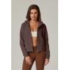 imageQINSEN Womens Full Zipper Hoodies Fleece Lined Collar Pullover Cozy Long Sleeve SweatshirtsBrown
