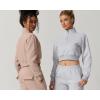 imageQINSEN Womens Half Zip Crop Sweatshirt High Neck Long Sleeve Pullover Cropped TopMushroom