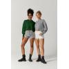 imageQINSEN Womens Mock Neck Cropped Sweater Long Sleeve Drop Shouler Oversized Knit Pullover TopsSmoke Blue