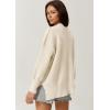 imageQINSEN Womens Mock Neck Long Sleeve Pullover Drop Shoulder Side Slit Street Tunic Sweater