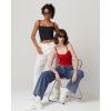 imageQINSEN Womens Square Neck Lace Trim Tank Top Double Lined Slim Fitted Y2k Going Out Camisole ShirtsRed