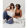 imageQINSEN Womens Square Neck Lace Trim Tank Top Double Lined Slim Fitted Y2k Going Out Camisole ShirtsWhite
