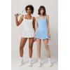 imageQINSEN Womens Square Neck Tennis Dress Pleated Sleeveless Built in Shorts Golf Athletic Dress with PocketsSky Blue