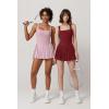 imageQINSEN Womens Square Neck Tennis Dress Pleated Sleeveless Built in Shorts Golf Athletic Dress with PocketsWine