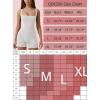 imageQINSEN Womens Strappy Square Neck Tank Top Tummy Control Bodycon Stretch Shorts Jumpsuit OutfitsBeige