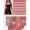 imageQINSEN Womens Strappy Square Neck Tank Top Tummy Control Bodycon Stretch Shorts Jumpsuit OutfitsBlack