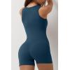 imageQINSEN Womens Strappy Square Neck Tank Top Tummy Control Bodycon Stretch Shorts Jumpsuit OutfitsNavy