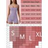 imageQINSEN Womens Strappy Square Neck Tank Top Tummy Control Bodycon Stretch Shorts Jumpsuit OutfitsPurple