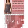 imageQINSEN Womens Strappy Square Neck Tank Top Tummy Control Bodycon Stretch Shorts Jumpsuit OutfitsTea Leaf