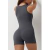 imageQINSEN Womens Strappy Square Neck Tank Top Tummy Control Bodycon Stretch Shorts Jumpsuit OutfitsTurbulence