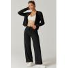 imageQINSEN Womens Two Piece Outfits Long Sleeve FullZip Hoodie and Wide Leg Pants Tracksuit Lounge Matching SetBlack