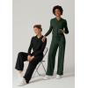 imageQINSEN Womens Two Piece Outfits Long Sleeve FullZip Hoodie and Wide Leg Pants Tracksuit Lounge Matching SetBlack