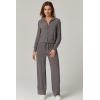 imageQINSEN Womens Two Piece Outfits Long Sleeve FullZip Hoodie and Wide Leg Pants Tracksuit Lounge Matching SetBlackened Peal