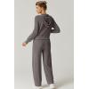 imageQINSEN Womens Two Piece Outfits Long Sleeve FullZip Hoodie and Wide Leg Pants Tracksuit Lounge Matching SetBlackened Peal