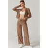 imageQINSEN Womens Two Piece Outfits Long Sleeve FullZip Hoodie and Wide Leg Pants Tracksuit Lounge Matching SetCaramel