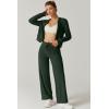 imageQINSEN Womens Two Piece Outfits Long Sleeve FullZip Hoodie and Wide Leg Pants Tracksuit Lounge Matching SetForest Green