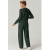 imageQINSEN Womens Two Piece Outfits Long Sleeve FullZip Hoodie and Wide Leg Pants Tracksuit Lounge Matching SetForest Green