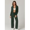 imageQINSEN Womens Two Piece Outfits Long Sleeve FullZip Hoodie and Wide Leg Pants Tracksuit Lounge Matching SetForest Green