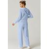 imageQINSEN Womens Two Piece Outfits Long Sleeve FullZip Hoodie and Wide Leg Pants Tracksuit Lounge Matching SetSky Blue
