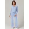 imageQINSEN Womens Two Piece Outfits Long Sleeve FullZip Hoodie and Wide Leg Pants Tracksuit Lounge Matching SetSky Blue