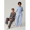 imageQINSEN Womens Two Piece Outfits Long Sleeve FullZip Hoodie and Wide Leg Pants Tracksuit Lounge Matching SetSky Blue