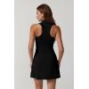imageQINSEN Womens Zip Front Tennis Dress Polo Collar Racer Back Workout Golf Dresses Build in Shorts with PocketsBlack
