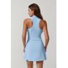imageQINSEN Womens Zip Front Tennis Dress Polo Collar Racer Back Workout Golf Dresses Build in Shorts with PocketsLight Blue