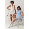 imageQINSEN Womens Zip Front Tennis Dress Polo Collar Racer Back Workout Golf Dresses Build in Shorts with PocketsLight Blue