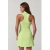 imageQINSEN Womens Zip Front Tennis Dress Polo Collar Racer Back Workout Golf Dresses Build in Shorts with PocketsLime Cream