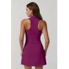 imageQINSEN Womens Zip Front Tennis Dress Polo Collar Racer Back Workout Golf Dresses Build in Shorts with PocketsStriking Purple
