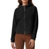 imageQINSEN Womens Full Zipper Hoodies Fleece Lined Collar Pullover Cozy Long Sleeve SweatshirtsBlack