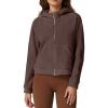imageQINSEN Womens Full Zipper Hoodies Fleece Lined Collar Pullover Cozy Long Sleeve SweatshirtsBrown