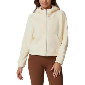 imageQINSEN Womens Full Zipper Hoodies Fleece Lined Collar Pullover Cozy Long Sleeve SweatshirtsBeige