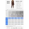 imageQINSEN Womens Sexy Square Neck Long Sleeve Full Length Leggings Bodycon Stretch JumpsuitBrown