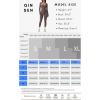imageQINSEN Womens Sexy Square Neck Long Sleeve Full Length Leggings Bodycon Stretch JumpsuitDark Grey