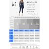 imageQINSEN Womens Sexy Square Neck Long Sleeve Full Length Leggings Bodycon Stretch JumpsuitNavy Blue