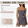 imageQINSEN Womens Spaghetti Strap Tennis Dress with Shorts Workout Side Slit Active Golf DressesBlackened Pearl