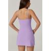 imageQINSEN Womens Spaghetti Strap Tennis Dress with Shorts Workout Side Slit Active Golf DressesPurple