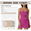 imageQINSEN Womens Spaghetti Strap Tennis Dress with Shorts Workout Side Slit Active Golf DressesVery Berry