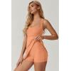 imageQINSEN Womens Square Neck Tennis Dress Sleeveless Built in Shorts Golf Athletic Dress with PocketsCantaloupe