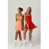 imageQINSEN Womens Square Neck Tennis Dress Sleeveless Built in Shorts Golf Athletic Dress with PocketsCantaloupe