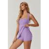 imageQINSEN Womens Square Neck Tennis Dress Sleeveless Built in Shorts Golf Athletic Dress with PocketsLight Purple