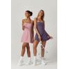 imageQINSEN Womens Square Neck Tennis Dress Sleeveless Built in Shorts Golf Athletic Dress with PocketsPink
