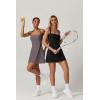 imageQINSEN Womens Square Neck Tennis Dress Sleeveless Built in Shorts Golf Athletic Dress with PocketsRose Taupe