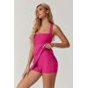 imageQINSEN Womens Square Neck Tennis Dress Sleeveless Built in Shorts Golf Athletic Dress with PocketsRosy